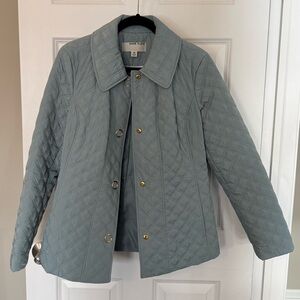 Anne Klein Light Blue Quilted Puffer Jacket